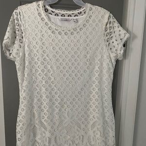 Isaac Mizrahi Live White Eyelit Dress